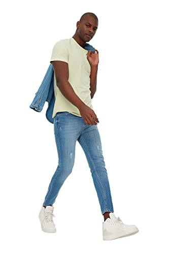 Trendyol, hellblaue Herren Skinny Cropped Jeans, klar blau, 36 von TRENDYOL