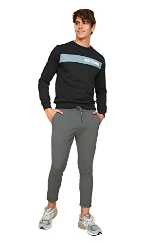 Trendyol, Anthrazit-Männer Beli Reifen Slim Fit Pants, Anthrazit, extra groß von TRENDYOL