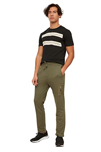 TRENDYOL Herren Normal Waist Regular Sweatpants, Khaki, S von TRENDYOL