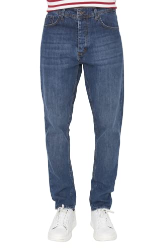 TRENDYOL Herren Normal Waist Tapered Jeans, Indigo, 31 von TRENDYOL