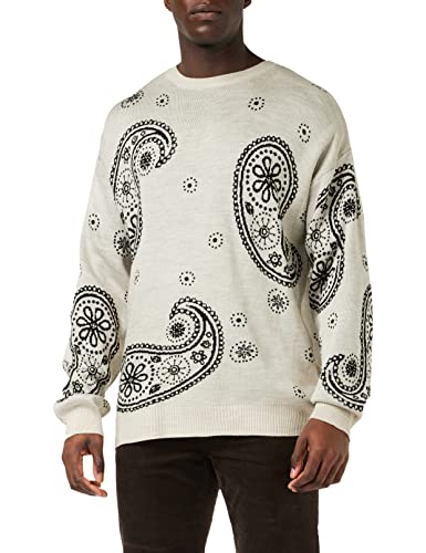 TRENDYOL Herren Pullover mit Rundhalsausschnitt, Einfarbig, Oversize Sweatshirt, Beige, S EU von TRENDYOL