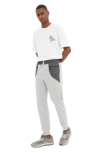 TRENDYOL Herren Regular Waist Slim Sweatpants, Grau, M EU von TRENDYOL