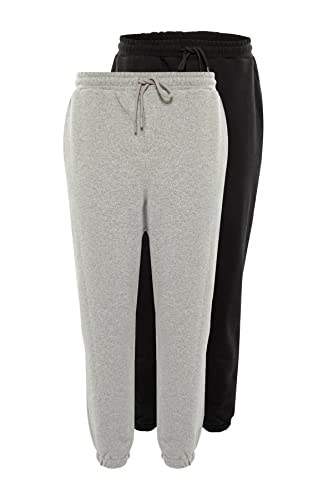 TRENDYOL Herren Trendyol Herren Basic Mittlerer Bund Jogginghose Sweatpants, Grau/Schwarz, XXL EU von TRENDYOL