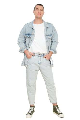 TRENDYOL Herren Trendyol Herren Mittlerer Bund Jeans, Blau, 30 EU von TRENDYOL
