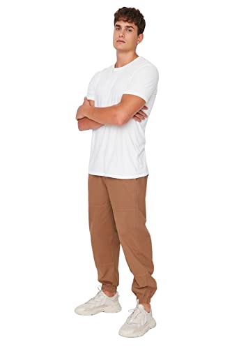 TRENDYOL Herren Trendyol Herren Mittlerer Bund Loose Fit Hose Pants Normal Waist Woven Loose Fit Camel Pants, Camel, 42 von TRENDYOL