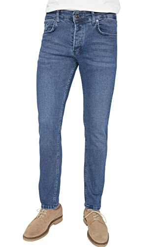 TRENDYOL Herren Trendyol Herren Mittlerer Bund Skinny Jeans, Indigoblau, 30 EU von TRENDYOL