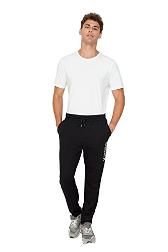 TRENDYOL Herren Trendyol Herren Plus Size Mittlerer Bund Regular Jogginghose Sweatpants, Schwarz, L EU von TRENDYOL