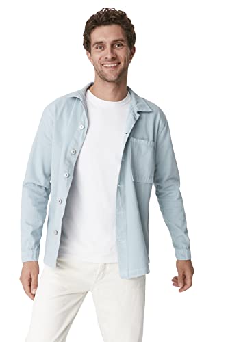 TRENDYOL Herren Trendyol Herren Regular Basic Plain Denim Jacke Coat, Mint, S EU von TRENDYOL