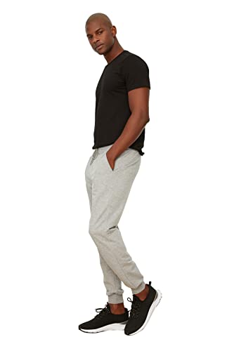 TRENDYOL Herren Trendyol Männlich Regulärer Passen Gummi Saber Grundlegender Trainingsanzug Sweatpants Jogginghose, Grau, S von TRENDYOL