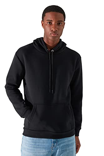 TRENDYOL Herren Trendyol Male mit Kapuze Känguru-taschen Tok-stoff mit Basis-sweatshirt Hooded Sweatshirt Casual, Schwarz, XL von TRENDYOL