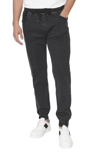 TRENDYOL Herren Young Mittlerer Bund Jogger Jeans, Anthracite, 29 von TRENDYOL