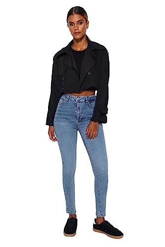 TRENDYOL Damen Light Blue Shaping Effect High Waist Skinny Twoaw24je00070 Jeans, Light Blue, 36 EU von TRENDYOL