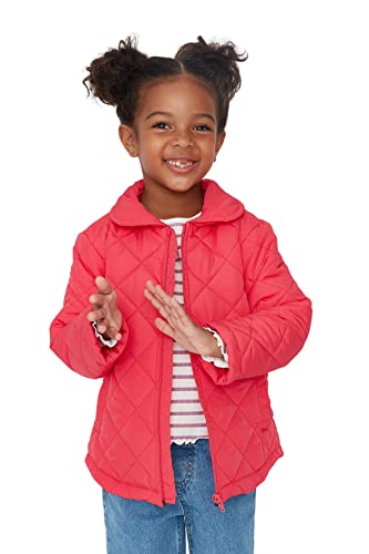 TRENDYOL Mädchen Damen Regular Zweireihig Diamond Pattern Webstoff Winterjacke Coat, Light pink, 6–7 Jahre von TRENDYOL