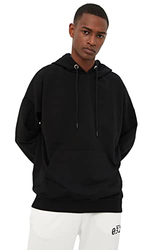 Trendyol Herren Black Male Oversize Hooded Sweatshirt, Schwarz, L EU von TRENDYOL