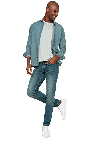 Trendyol, Indigo-Herren-Skinny Fit Jeans, Indigo, 34 von TRENDYOL