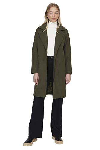 TRENDYOL Damen Trendyol Damen Modest Regular Parkas Plain Webstoff Mantel Coat, Khaki, 36 EU von TRENDYOL