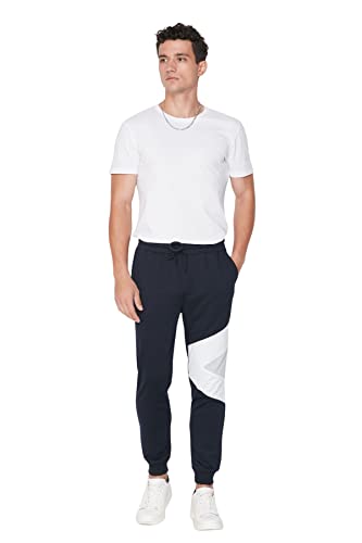 TRENDYOL Men's Menswear Normal Waist Regular Sweatpants, Navy Blue, L von TRENDYOL