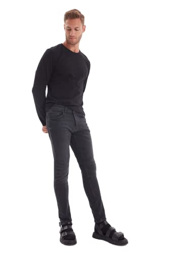 Trendyol Men's Normal Waist Skinny Jeans, Black, 36 von TRENDYOL