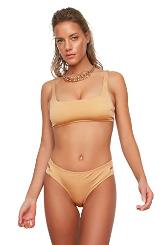 TRENDYOL Damen Detailed Cut-out Bikini Bottoms, Bronze, 38 EU von TRENDYOL