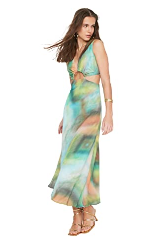 Trendyol Damen Patterned Freestanding Dress, Multi Color, 40 EU von TRENDYOL