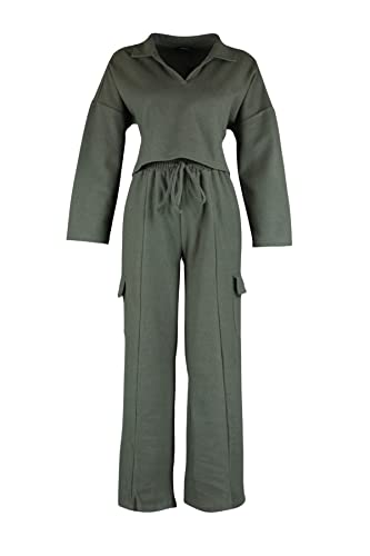 TRENDYOL Damen Trendyol Women's Plain Pyjama Pajama Set, Zimt, S EU von TRENDYOL