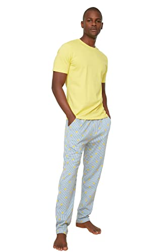 Trendyol Herren Yellow Banana Printed Knitted Kit Pajama Set, Gelb, M EU von TRENDYOL