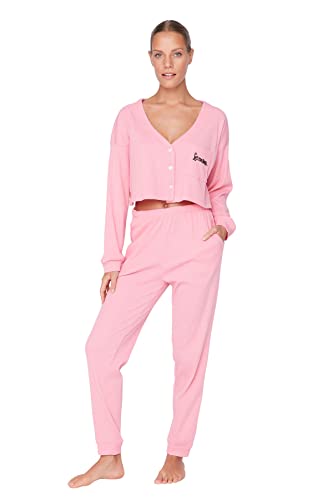 Trendyol Damen 2er-Pack Gerade Kurzarm Lounge/Zuhause Entspannt Pyjama-Set von TRENDYOL