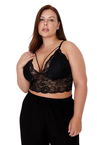 Trendyol Damen Women Bra Bustier Knit Plus Size BH, Black, XXX-Large von TRENDYOL