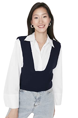 TRENDYOL Damen Twoaw23sv00154/Lacivert Sweater, Marineblau, S EU TRENDYOL Damen Twoaw23sv00154/Lacivert Sweater, Marineblau, S EU von TRENDYOL
