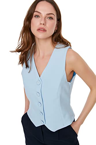 Trendyol Damen Trendyol Sweet Blue Buttoned Vest Clear Blue , Clear Blue, 40 EU von TRENDYOL