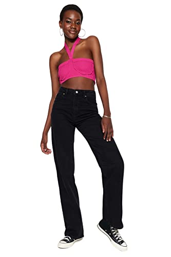 TRENDYOL Damen Black High Waist Wide Leg Twoss23je00068 Jeans, Schwarz, 40 EU TRENDYOL Damen Black High Waist Wide Leg Twoss23je00068 Jeans, Schwarz, 40 EU von TRENDYOL