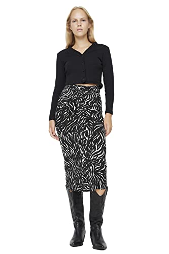 Trendyol Women's Damen Midi Bleistiftrock Bodycon Gestrickt Rock Skirt, Schwarz, S von TRENDYOL