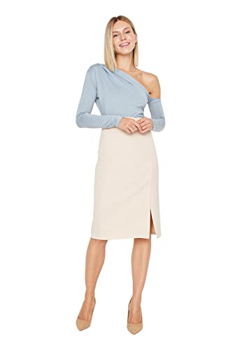 Trendyol Women's Damen Midi Bleistiftrock Webstoff Rock Skirt, Felsen, 38 von TRENDYOL