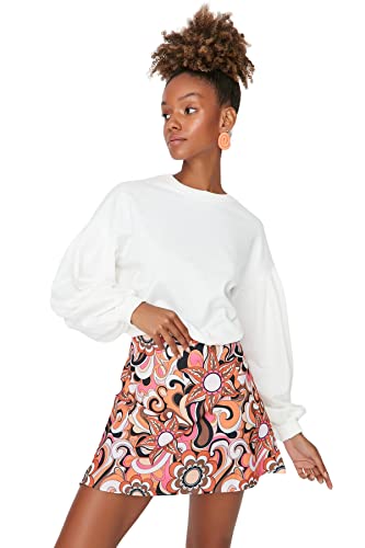 Trendyol Women's Damen Mini A-Linie Glockenrock Webstoff Rock Skirt, Multi-Color, 42 von TRENDYOL