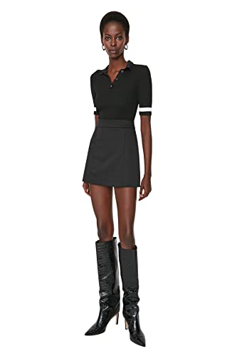 Trendyol Women's Damen Mini A-Linie Webstoff Rock Skirt, Schwarz, 38 von TRENDYOL