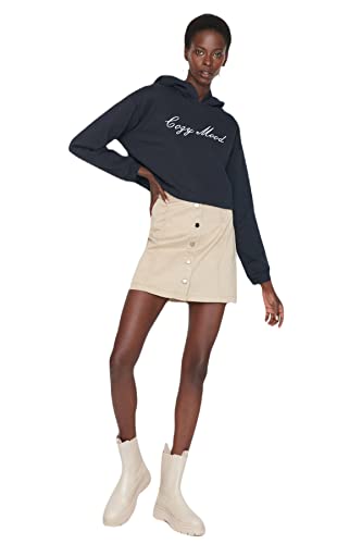 TRENDYOL Damen Trendyol Damen Mini Bleistiftrock A-linie Webstoff Rock Skirt Grün Rock, Beige, 36 von TRENDYOL