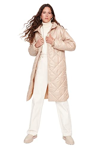 Trendyol Women's Damen Oversize Puffer Plain Webstoff Winterjacke Coat, Nerz, M von TRENDYOL