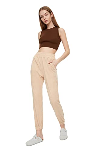 Trendyol, Bej Basic Jogger gestrickter Trainingsanzug, beige, klein von TRENDYOL