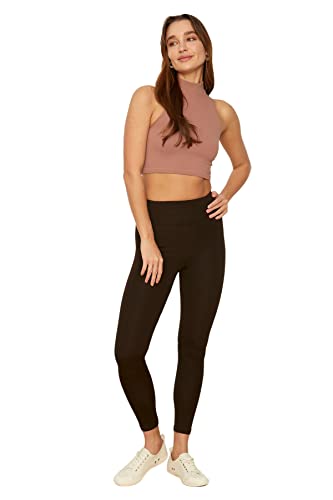 Trendyol, braune Hohe Taille Erholung gestrickte Strumpfhosen, braun, extra extra kleine von TRENDYOL