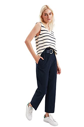 TRENDYOL Damen Trendyol Cutting Trousers Pants, Marineblau, 36 EU von TRENDYOL