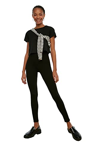 Trendyol, schwarze Hohe Taille Roller Stricks, schwarz, klein von TRENDYOL