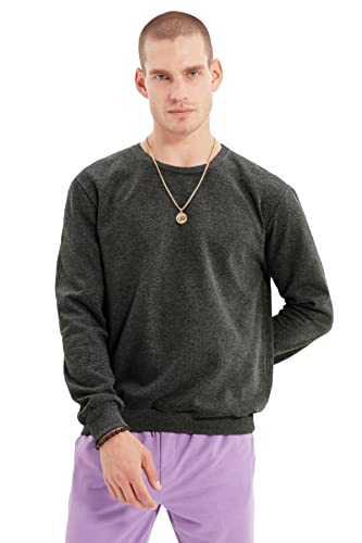 Trendyol Anthrazit männlich regulärer Sweatshirt, Anthrazit, von TRENDYOL