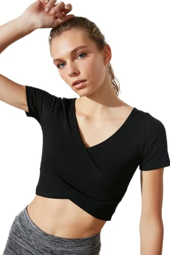 Trendyol Damen Breasted Sports Bluse. Blouse, Schwarz, L EU von TRENDYOL