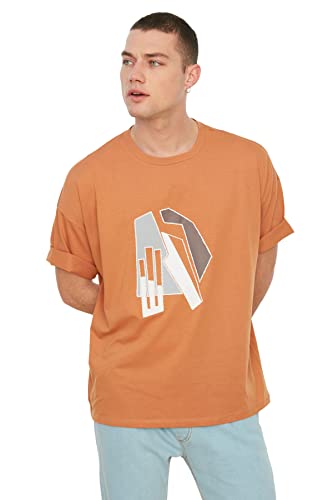 Trendyol Camel Herren Kurzarm Übergröße BA, Kamel, von TRENDYOL