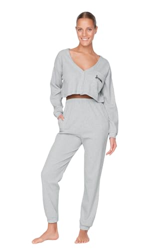 Trendyol Damen 2er-Pack Gerade Kurzarm Lounge/Zuhause Entspannt Pyjama-Set von TRENDYOL