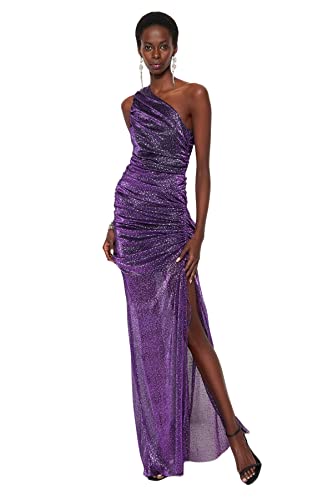 Trendyol Damen Abendkleid mit Etui, enganliegend, gewebt, violett, s von TRENDYOL