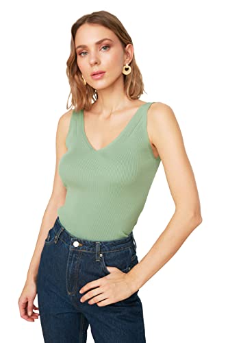 Trendyol Damen Aufhänger-strickwarenbluse. Blouse, Mint, M EU von TRENDYOL