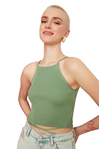 Trendyol Damen Aufhänger-strickwarenbluse. Blouse, Mint, S EU von TRENDYOL