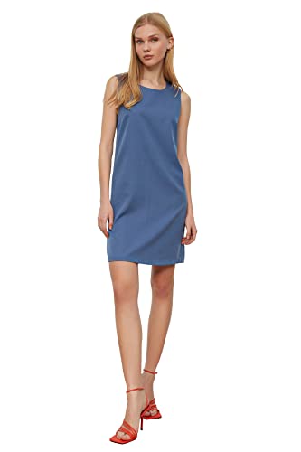 Trendyol Damen Basic Sleeveless Dress, Indigo, 38 EU von TRENDYOL