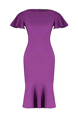 Trendyol Damen Basics Bodycon Regular fit Woven Dress Kleid, Plum, 36 von TRENDYOL